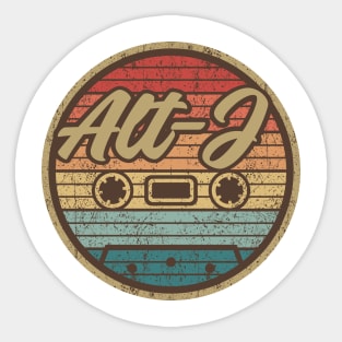 Alt-J Retro Cassette Retro Circle Sticker